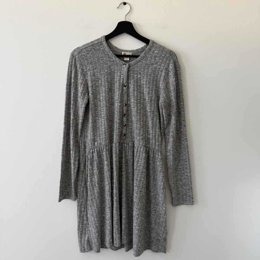 Billabong Always Lounging Ribbed Knit Dress Womens M Grey